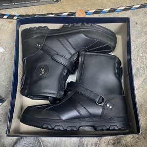 Brand new in box black polo boots 7 youth
